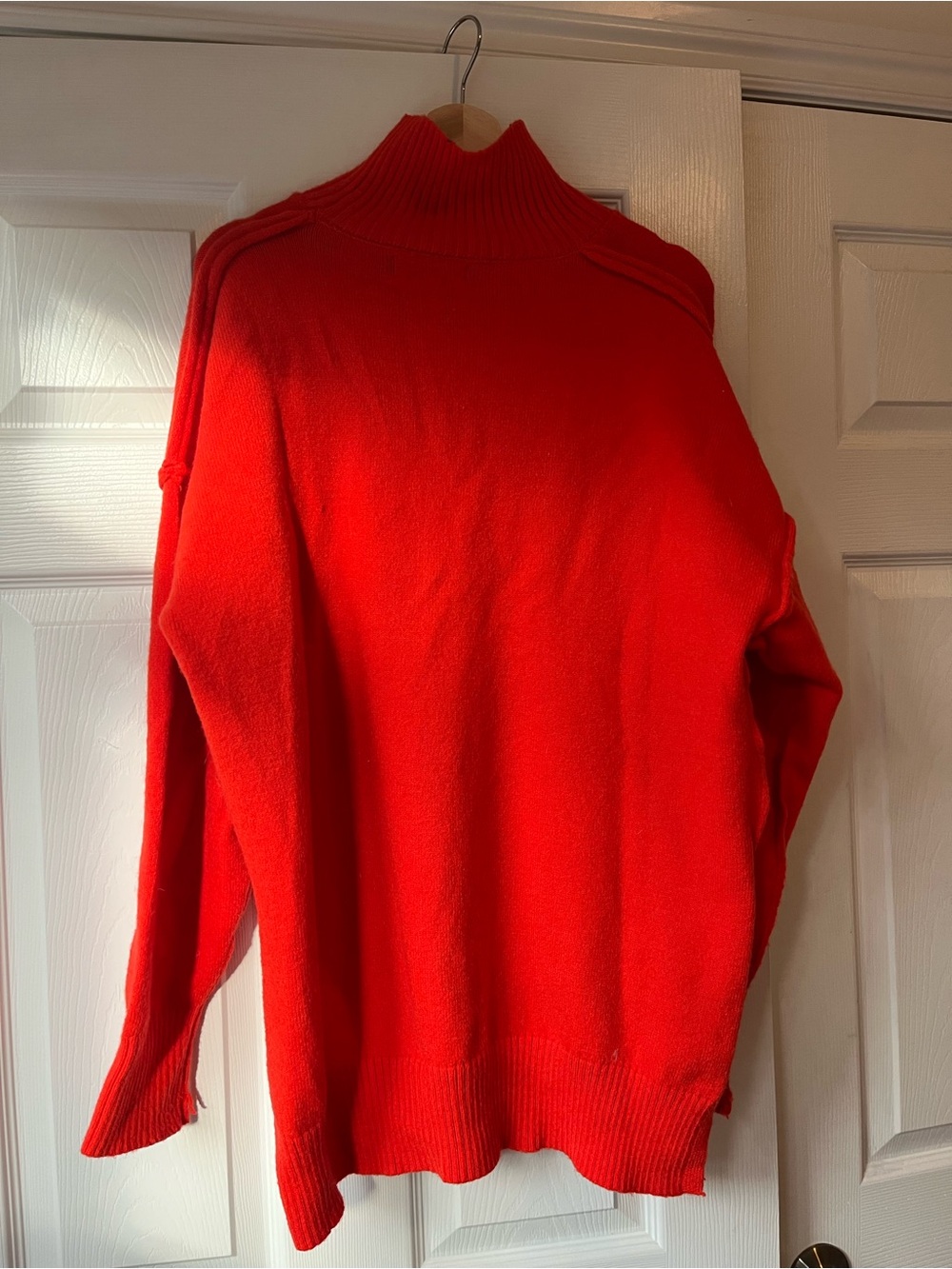Women's Red Turtleneck Sweater - Cozy High-Neck Knit
